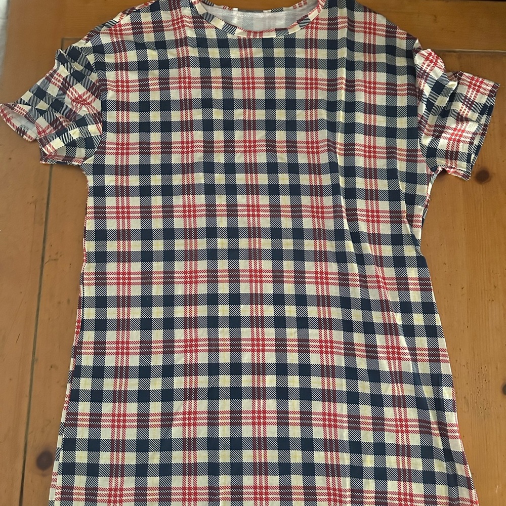 Zara Red and Blue Plaid Top